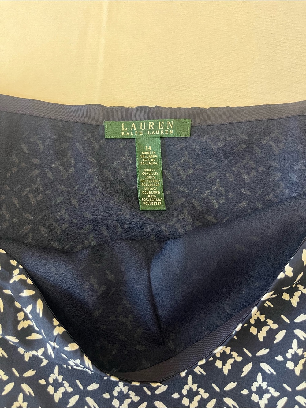 Ralph Lauren Navy and White A-Line  Skirt - Picture 3 of 7